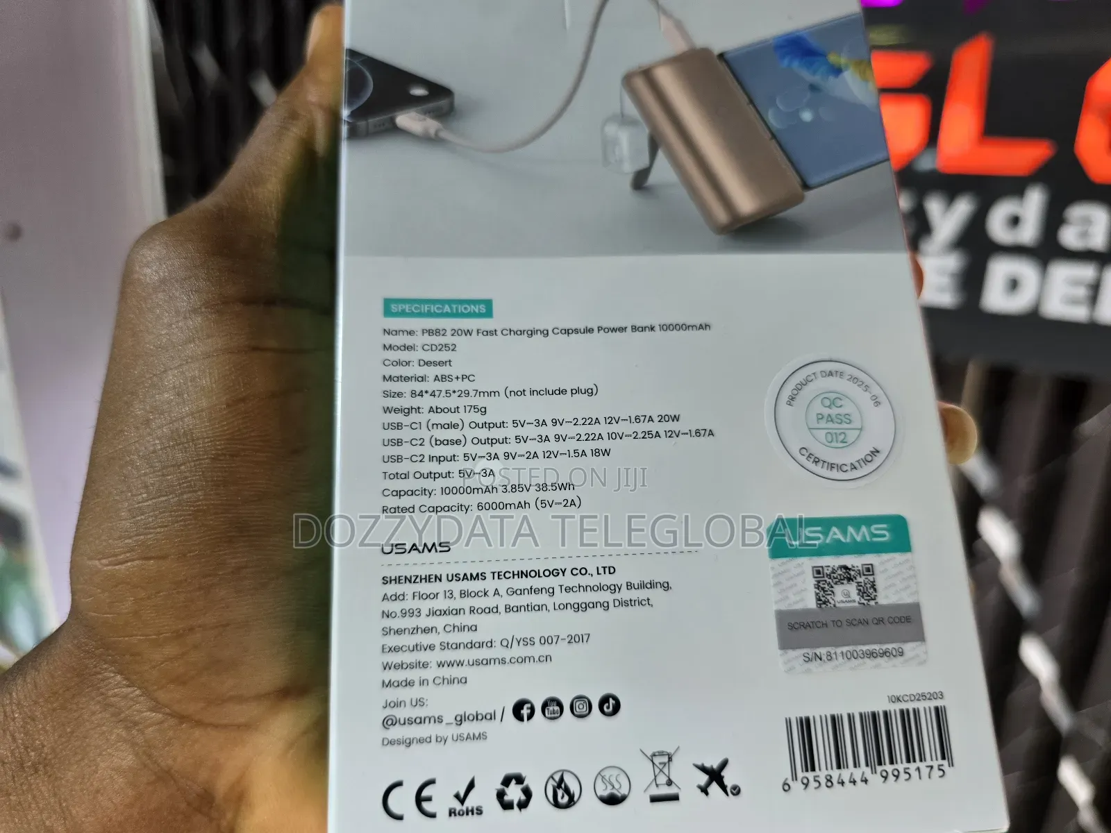 Usams Pb82 20w Fast Charging Capsule Powerbank 10000mah