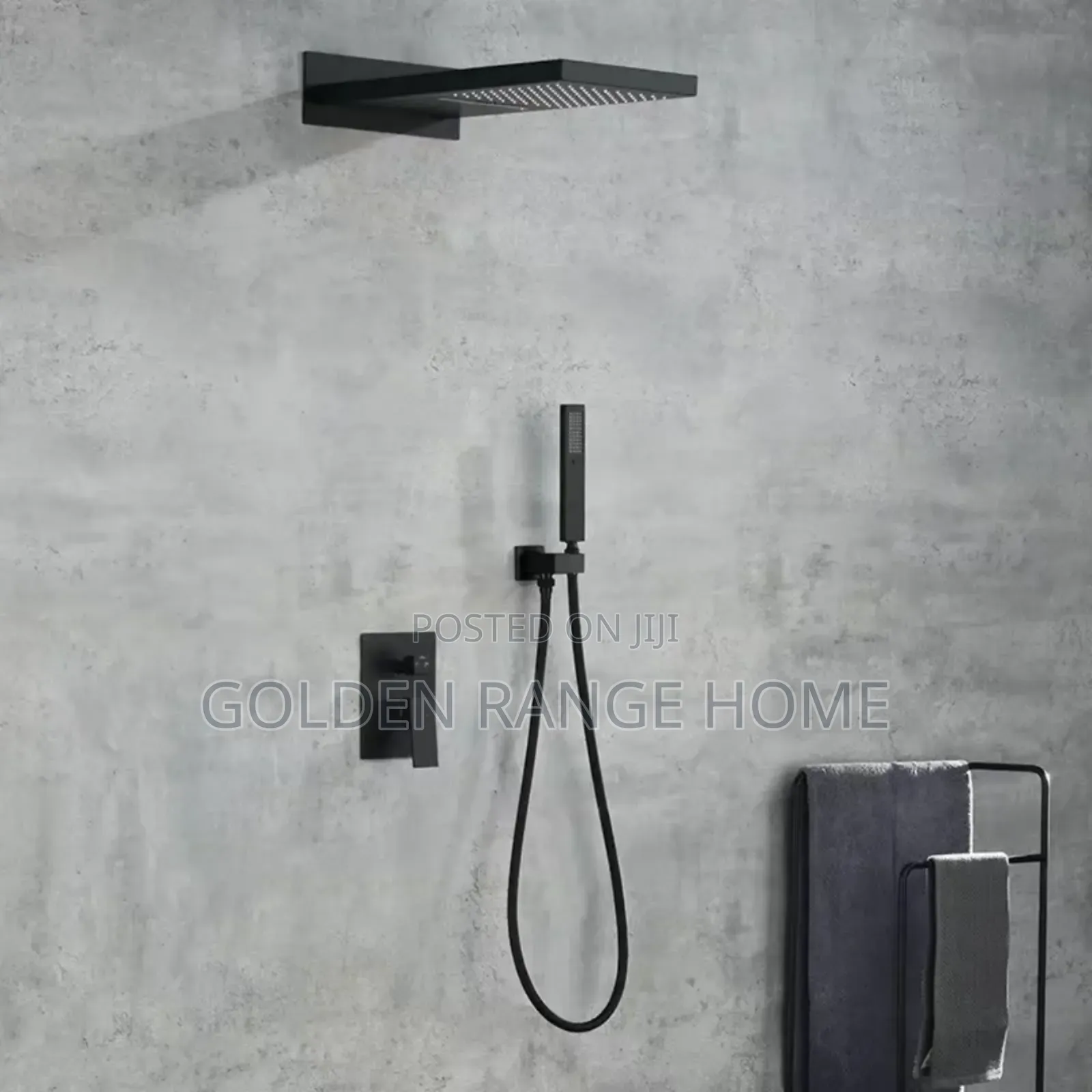 Black Long Shower Head Conceal Shower