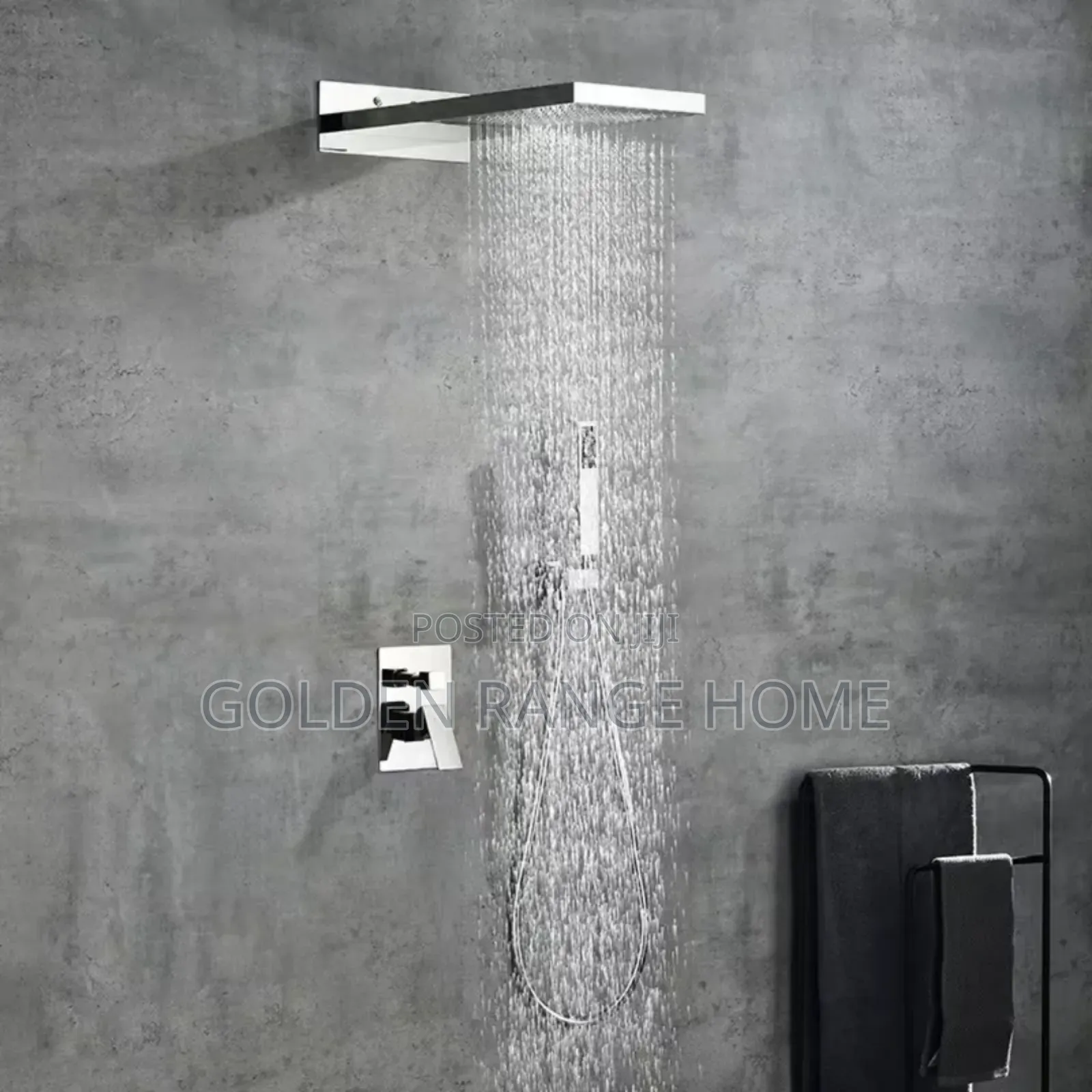 Chrome Long Shower Head Conceal Shower Mixer