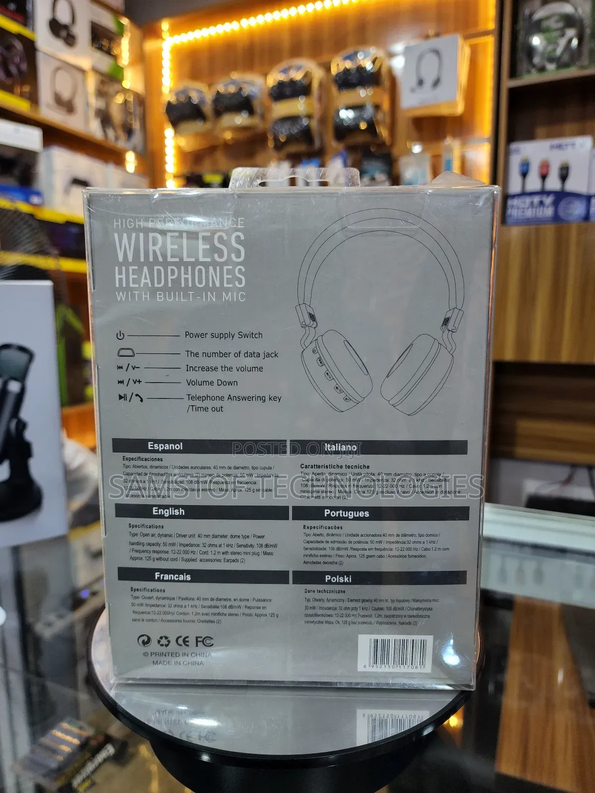 Ms 881a High Performance Wireless Headphone With Built In Mic