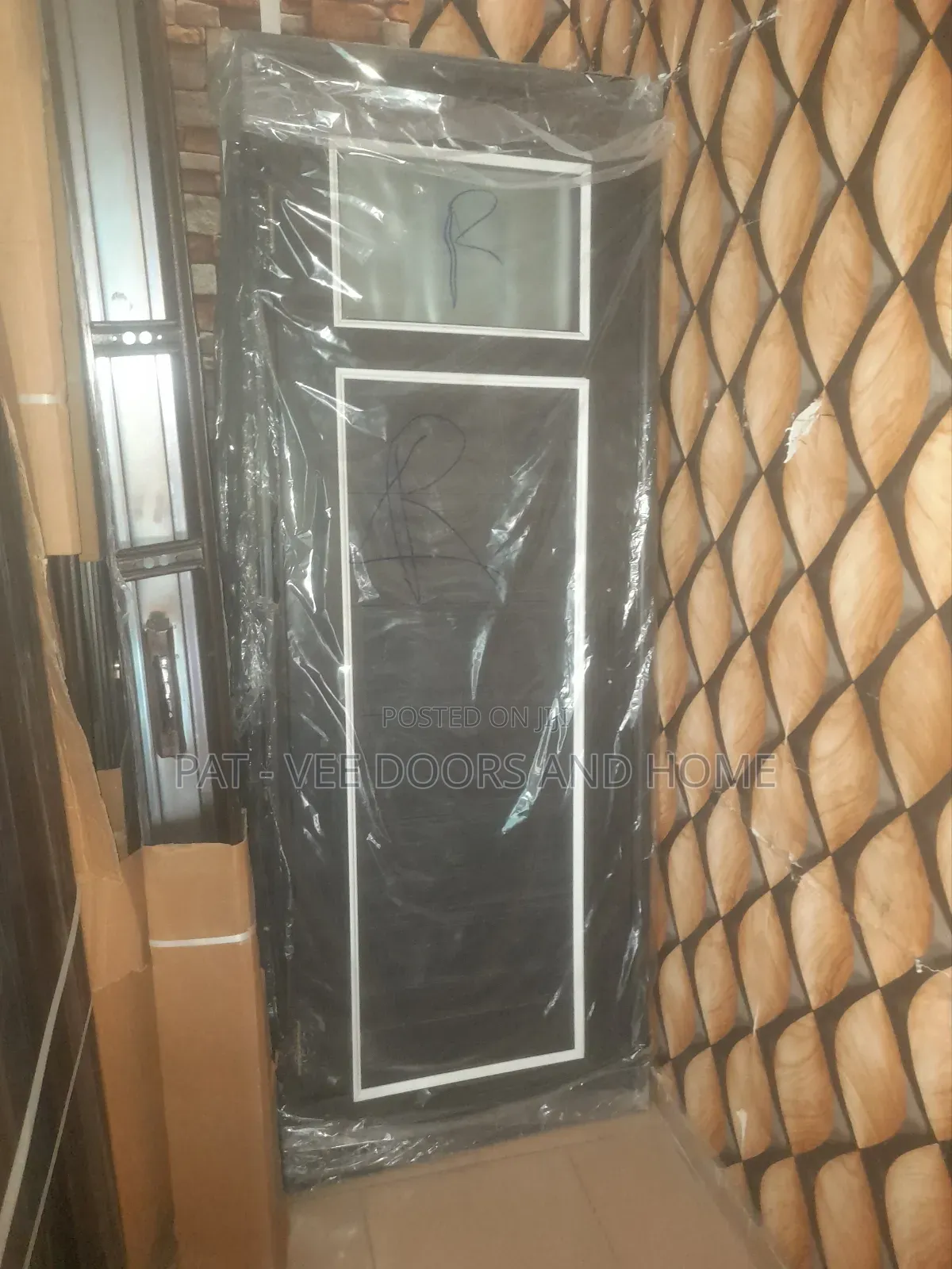 Black Design PVC Toilet Door