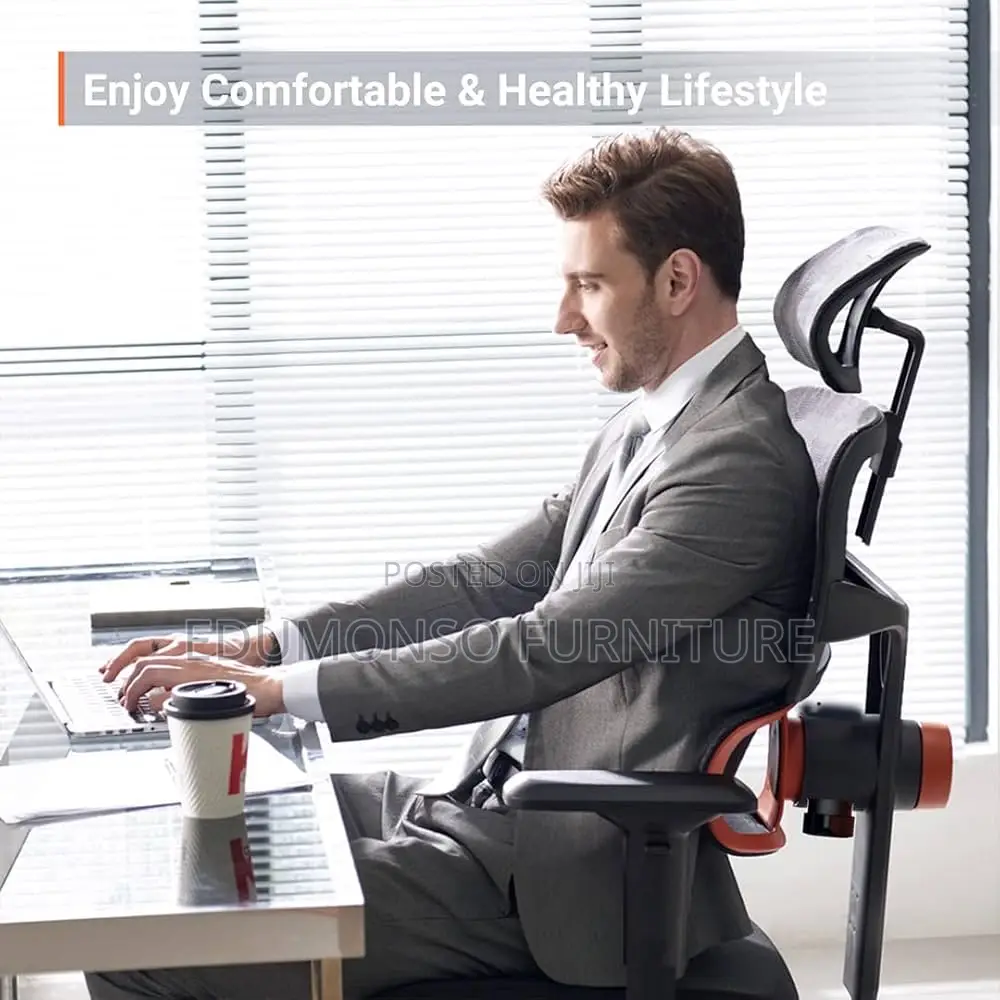 Ergonomic Home Desk Office Chair With Adaptive Lumbar Support.