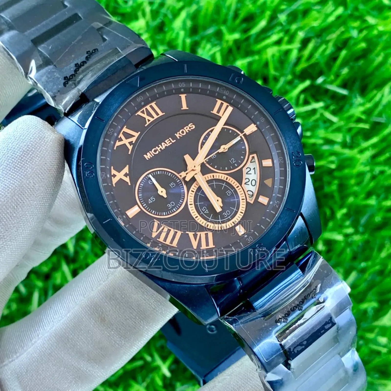 Original Michael Kors Blue Stainless Steel Calendar Quartz Watch