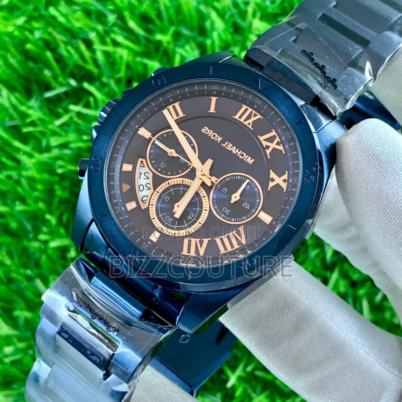 Original Michael Kors Blue Stainless Steel Calendar Quartz Watch
