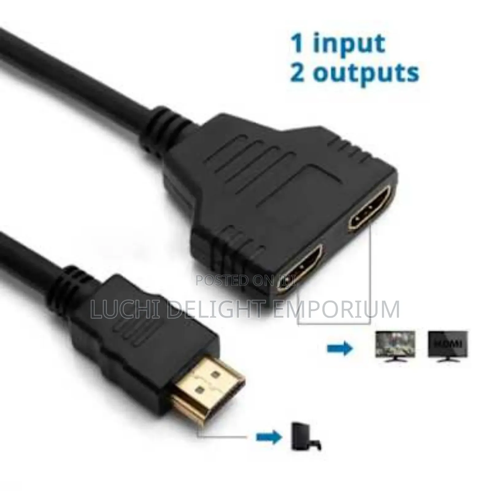 Hdmi Male To 2 Hdmi Female 1 In 2 Out Splitter Adapter Converter