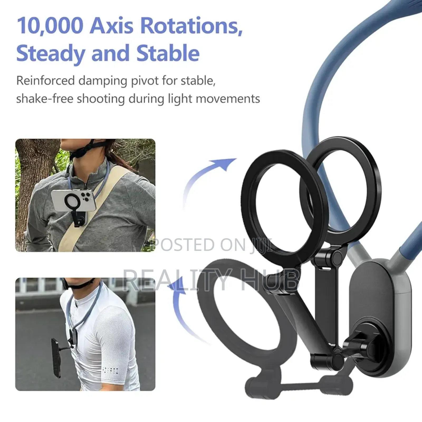 Magnetic Neck Phone Holder, Hand Free Pov/Vlog Mount, iPhone Chest