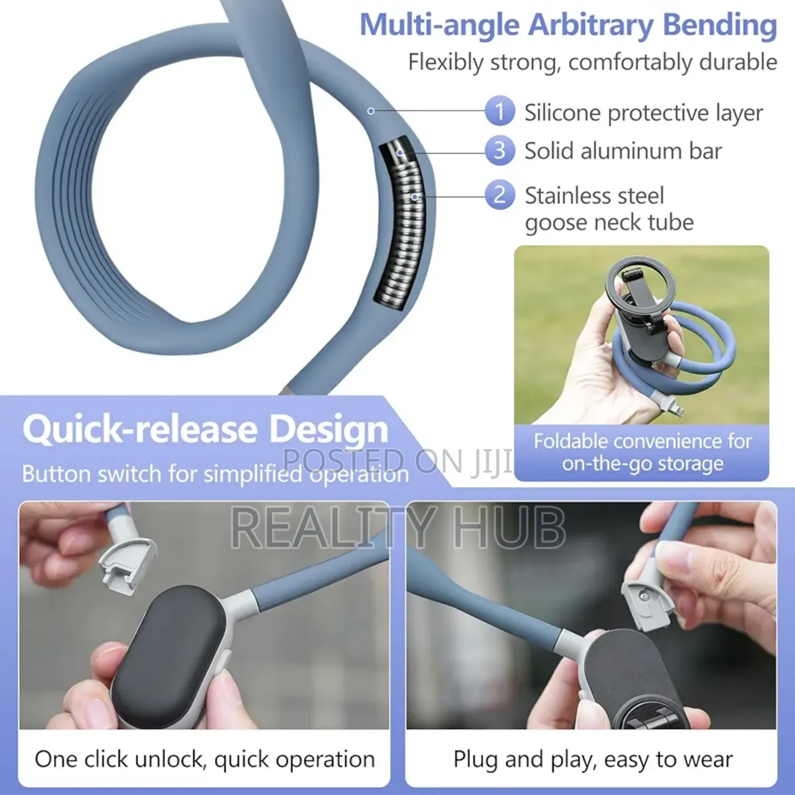 Magnetic Neck Phone Holder, Hand Free Pov/Vlog Mount, iPhone Chest
