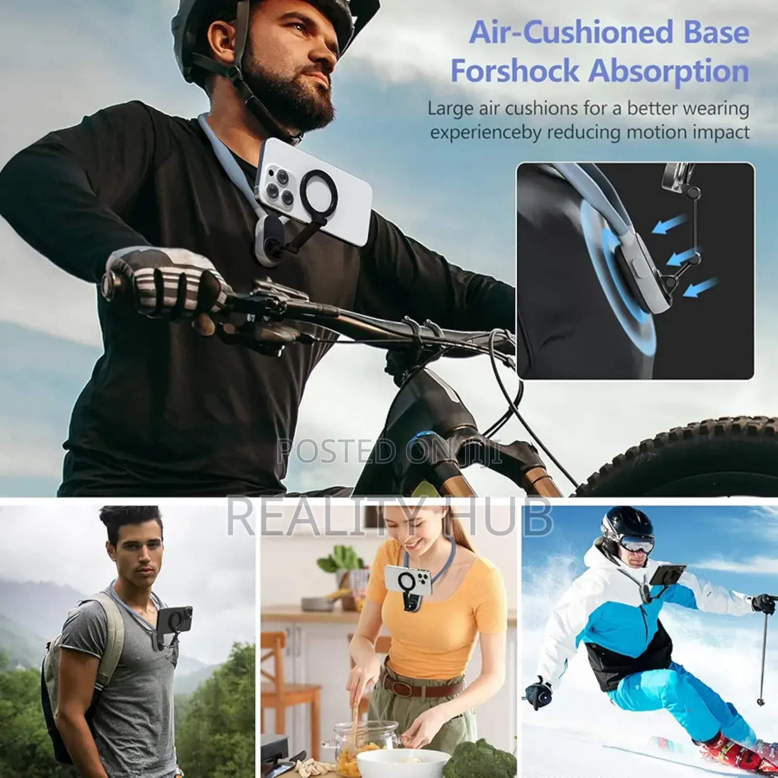 Magnetic Neck Phone Holder, Hand Free Pov/Vlog Mount, iPhone Chest