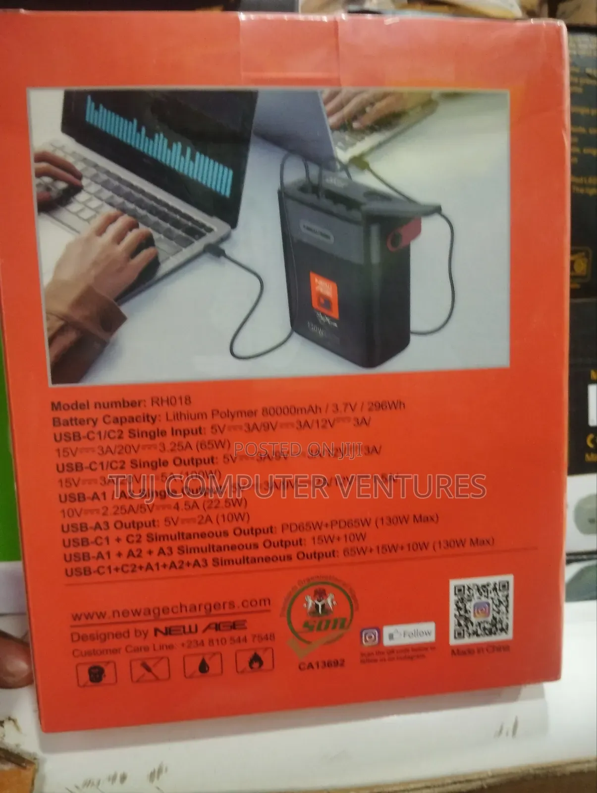 New Age Huge Capacity,Laptop Charger 80000mah 130w Output