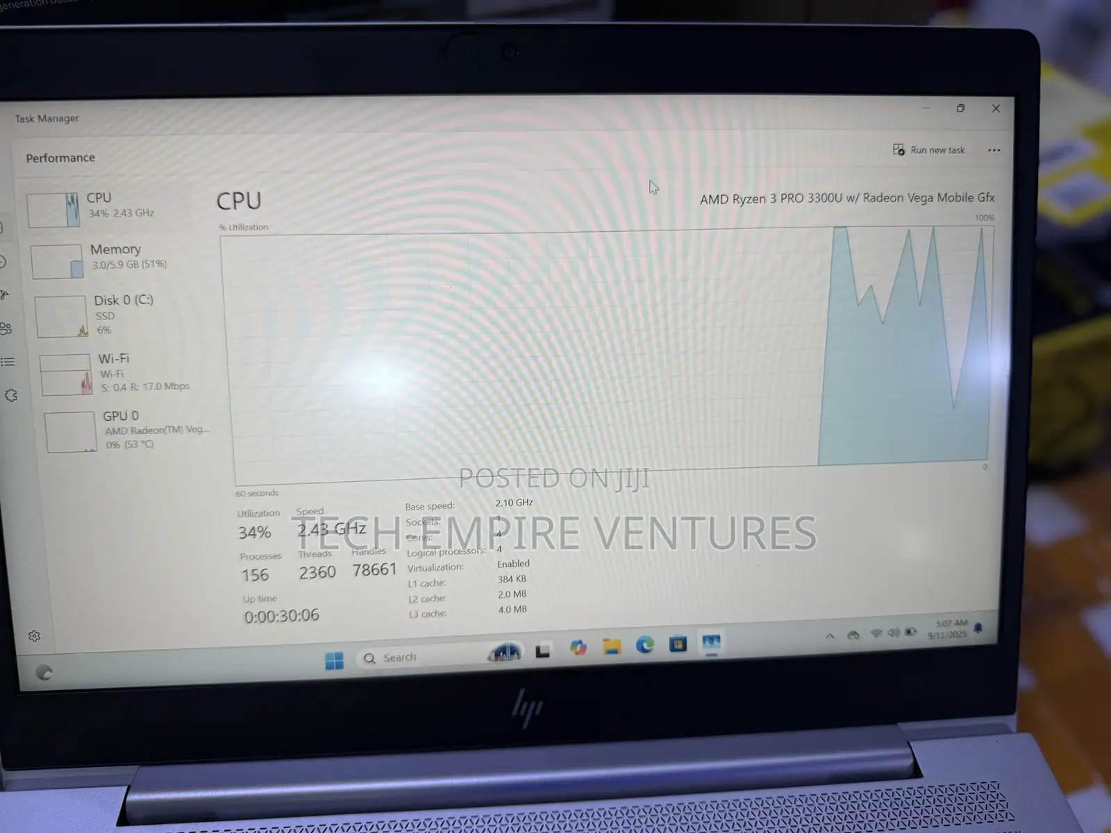 Laptop HP 8GB AMD Ryzen 3 SSD 256GB