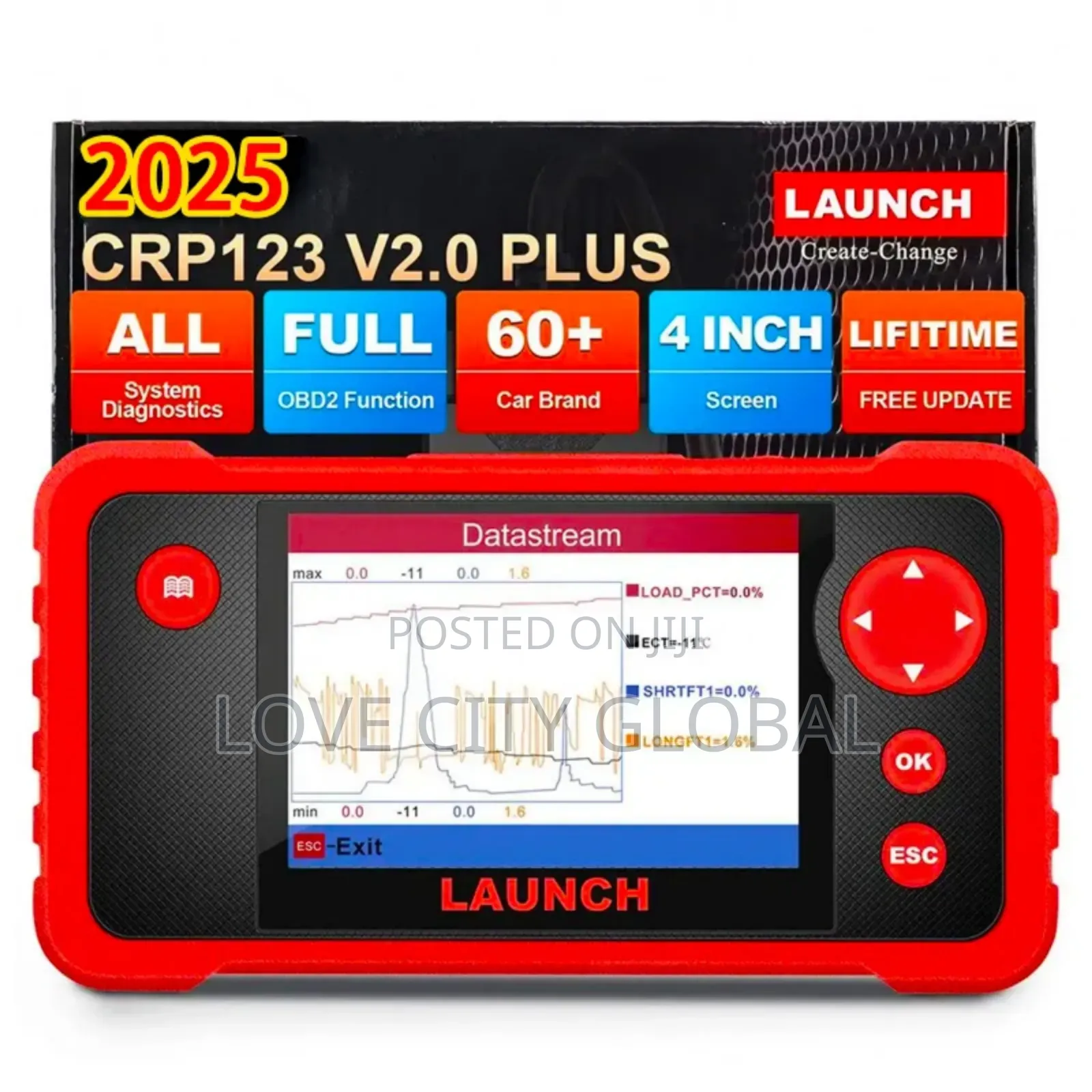 Launch Crp123 V2.0 Plus Obdii Car Scanner Sas SRS Abs All Free Update