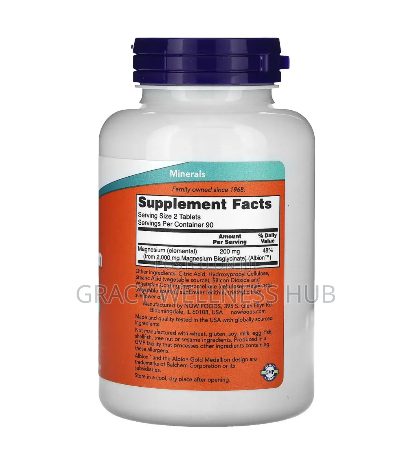 Magnesium Glycinate Nervous System Support 180 Tablets