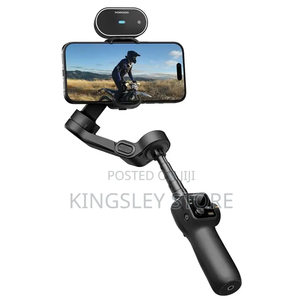 Porodo Velocam 3-Axis Gimbal Stabilizer - Black