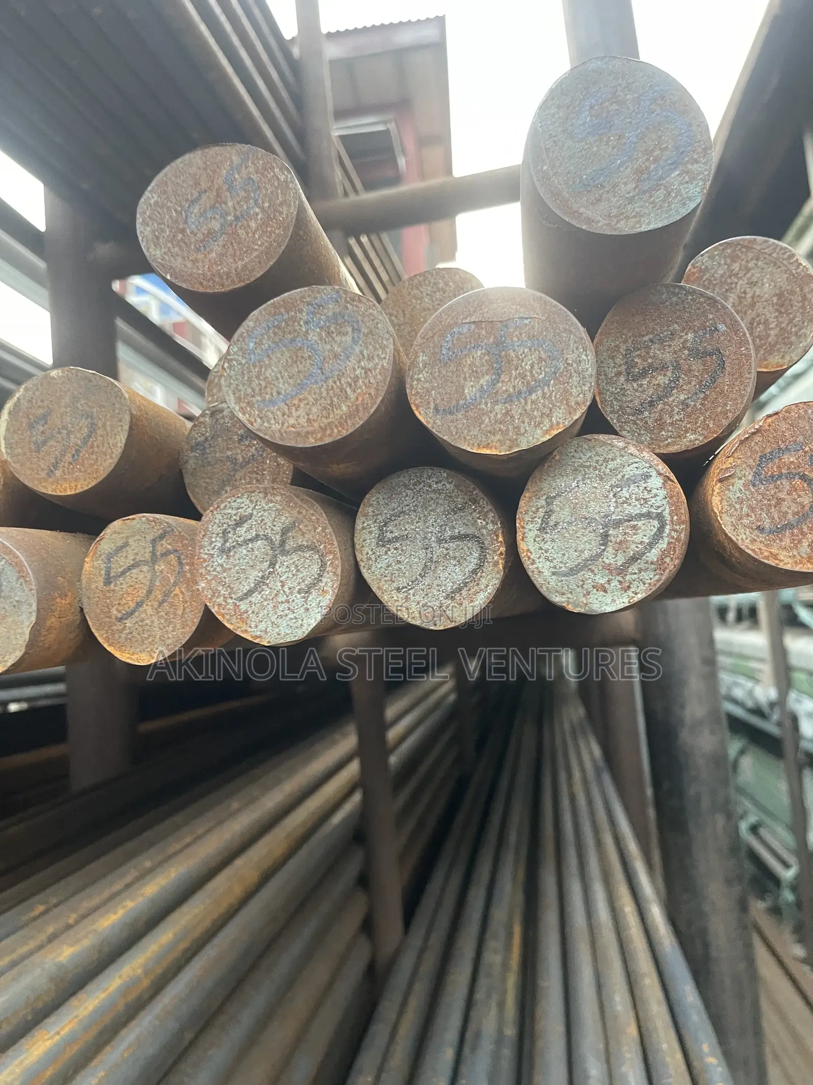 55mm Mild Steel Rod by 6mtrs Long