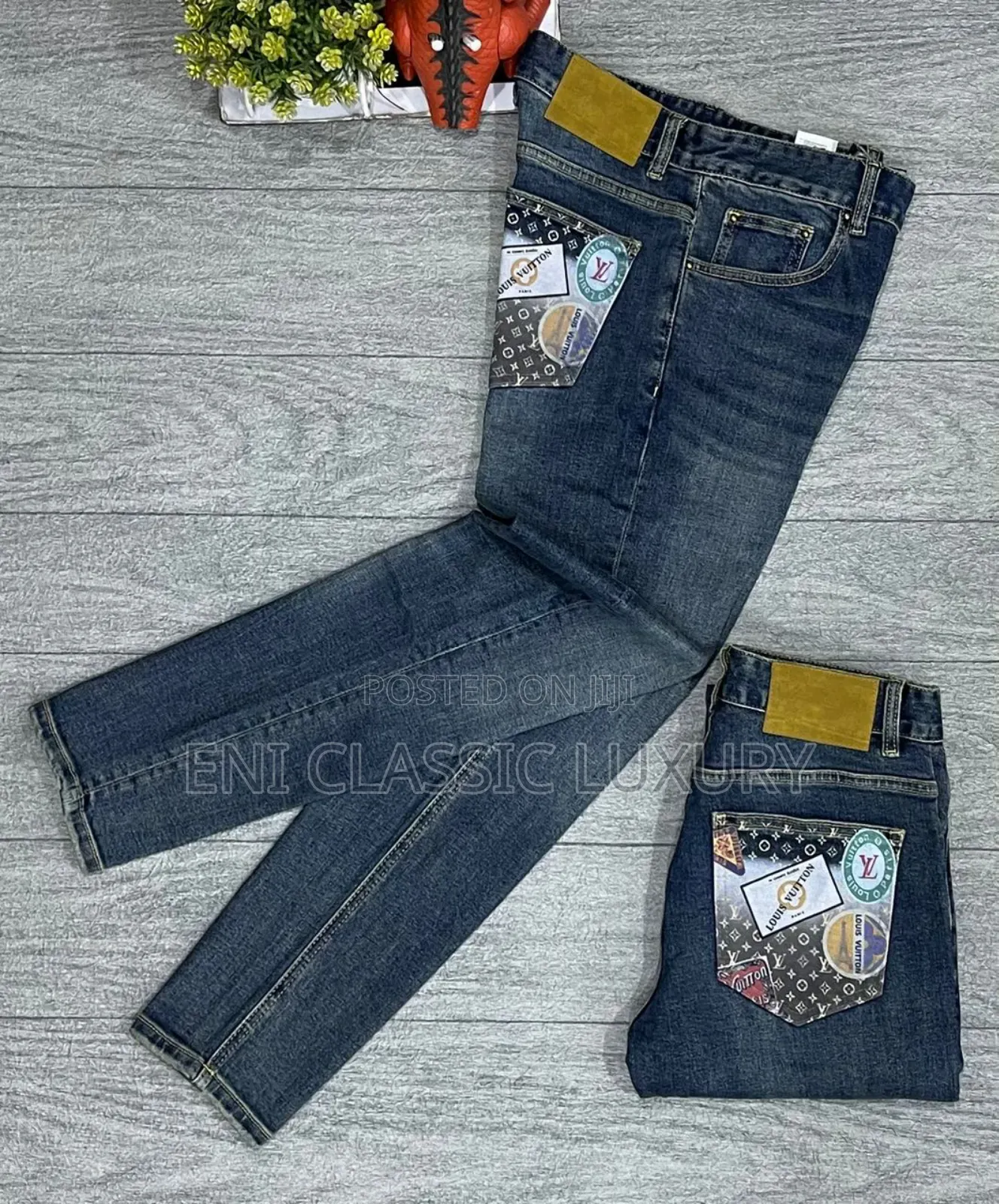 Original Luxury Men's Jeans Louis Vuitton Well Branded Package