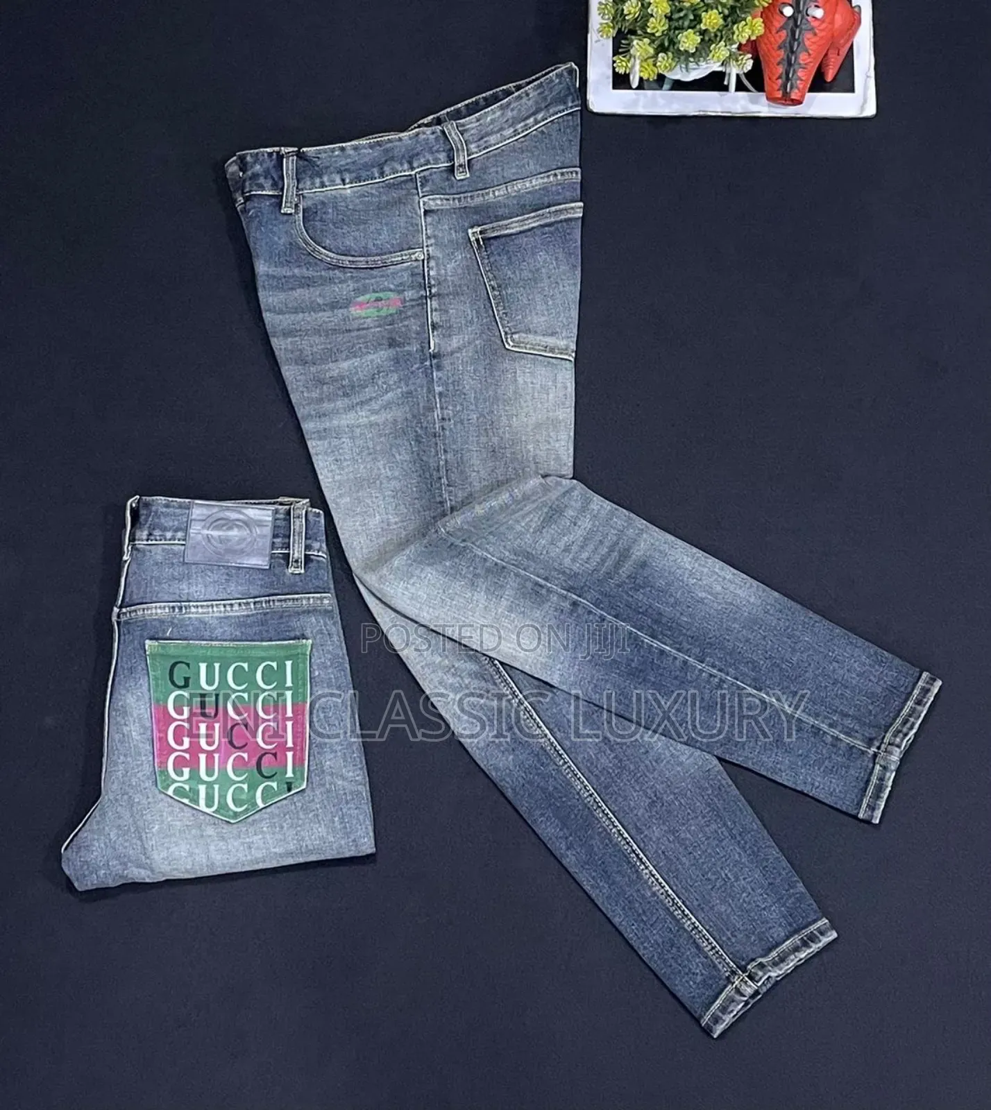 Original Luxury Men's Jeans Louis Vuitton Well Branded Package