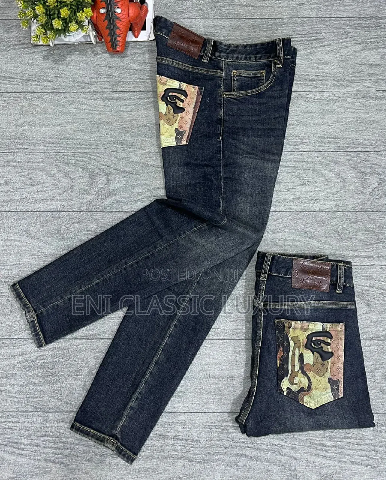 Original Luxury Men's Jeans Louis Vuitton Well Branded Package