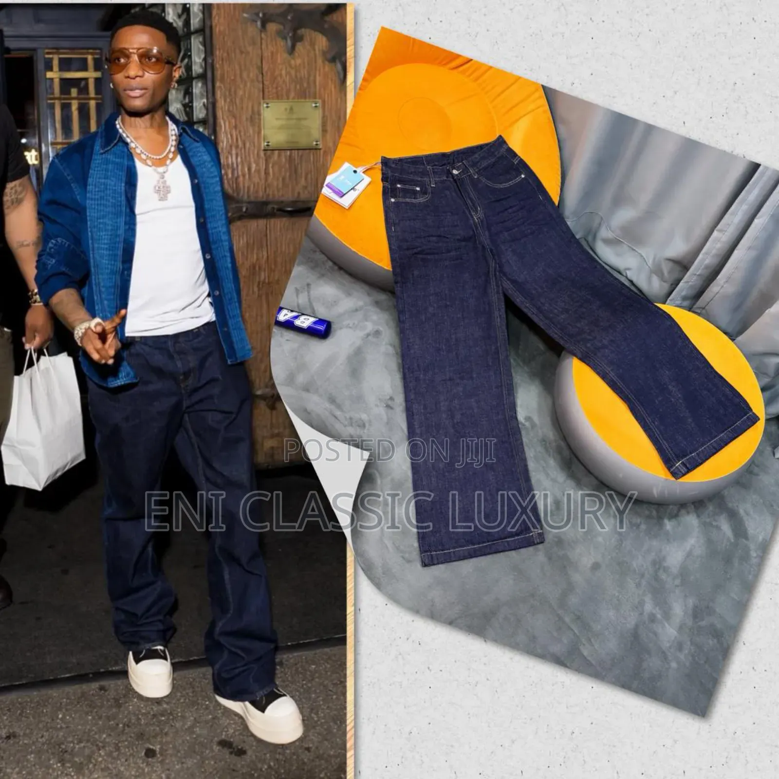 Original Luxury Men's Jeans Louis Vuitton Well Branded Package