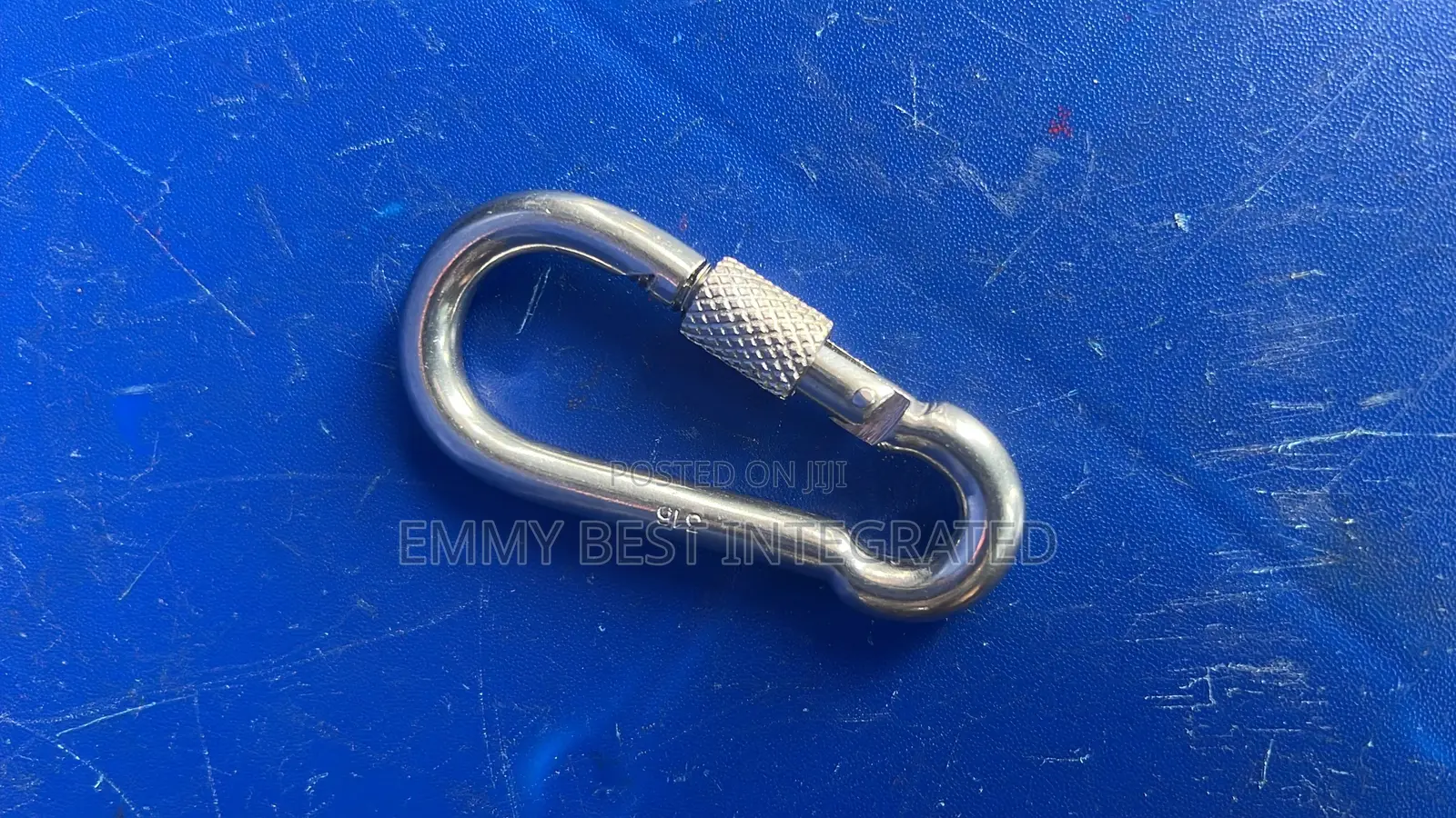 Stainless Steel Carabiner With a Screw Lock.