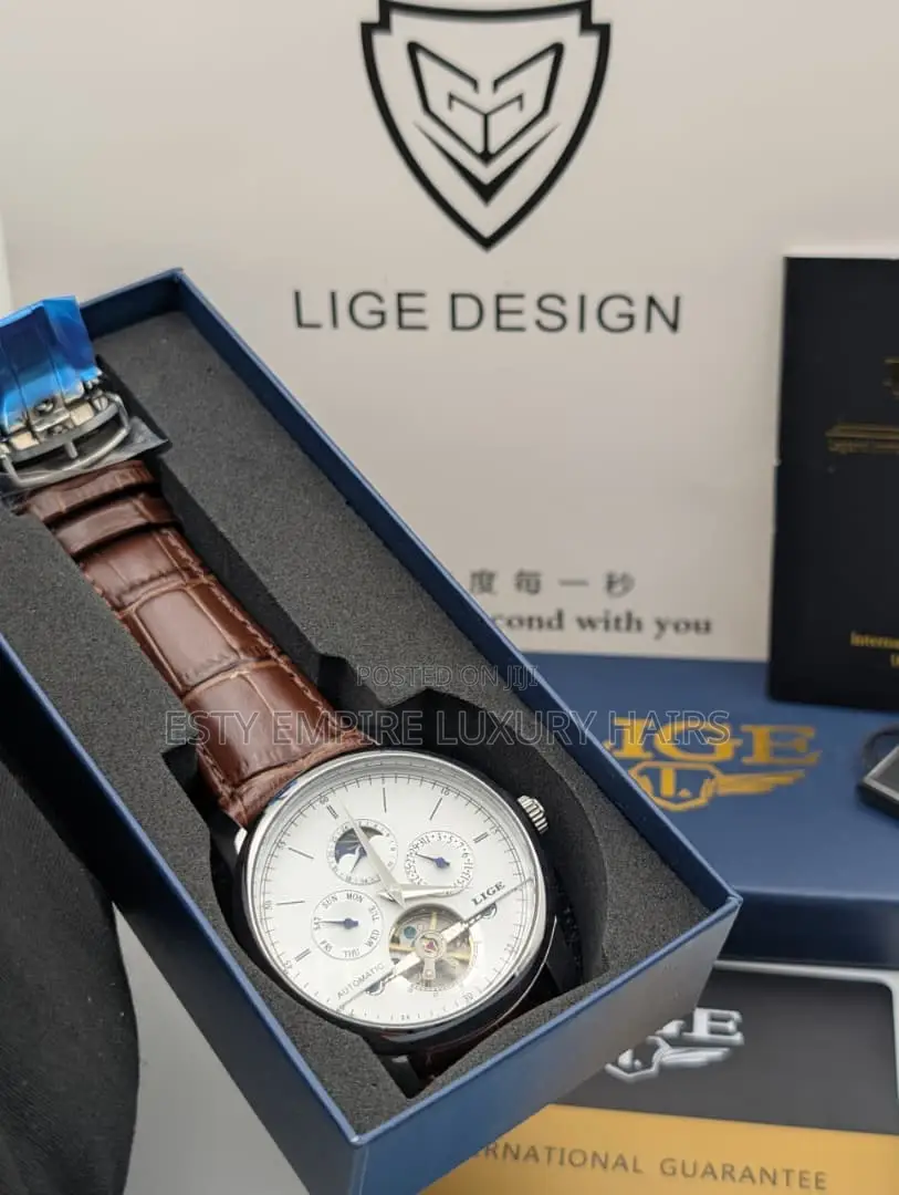 High Quality Luxury Lige Design Leather Wristwatch