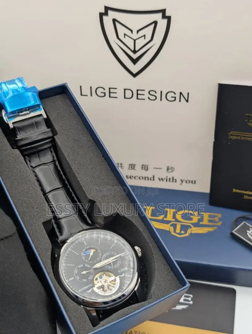 High Quality Luxury Lige Design Leather Wristwatch