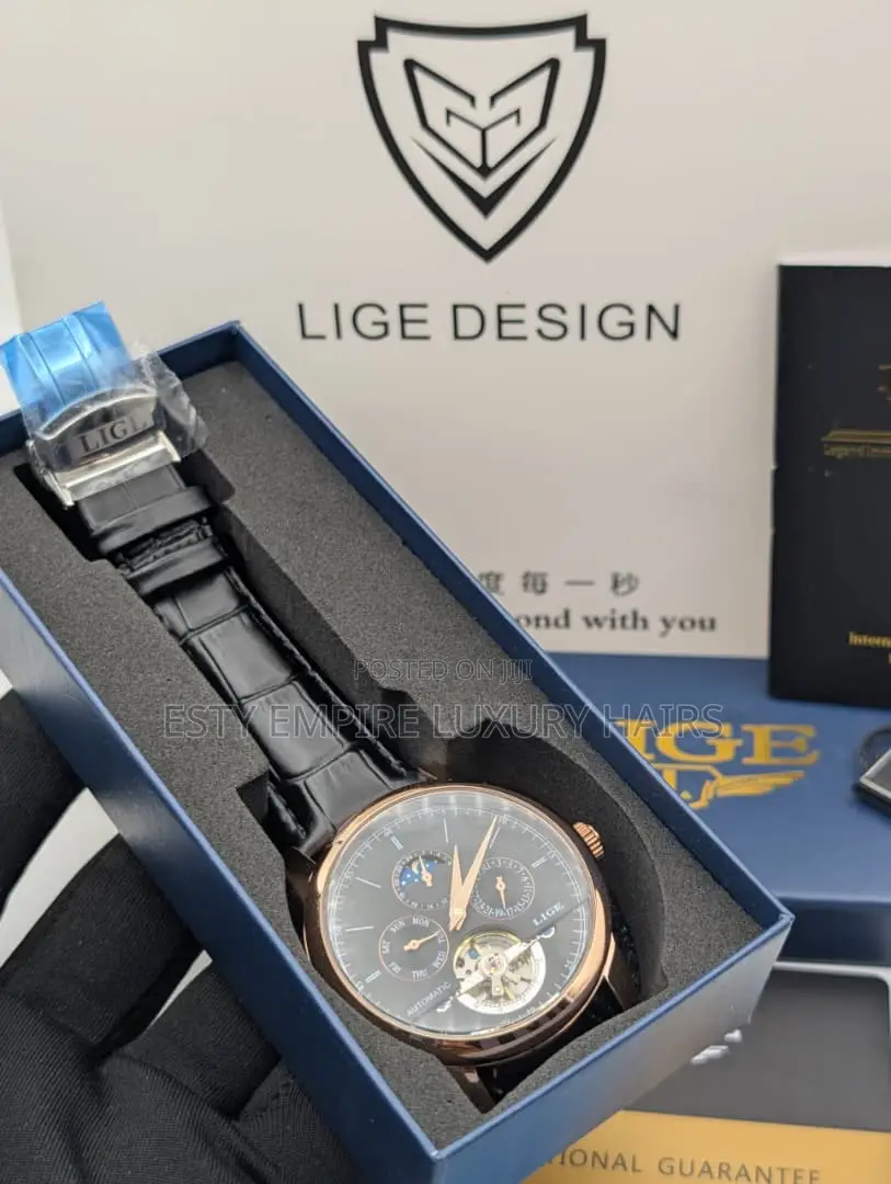 High Quality Luxury Lige Design Leather Wristwatch