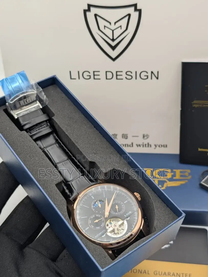 High Quality Luxury Lige Design Leather Wristwatch