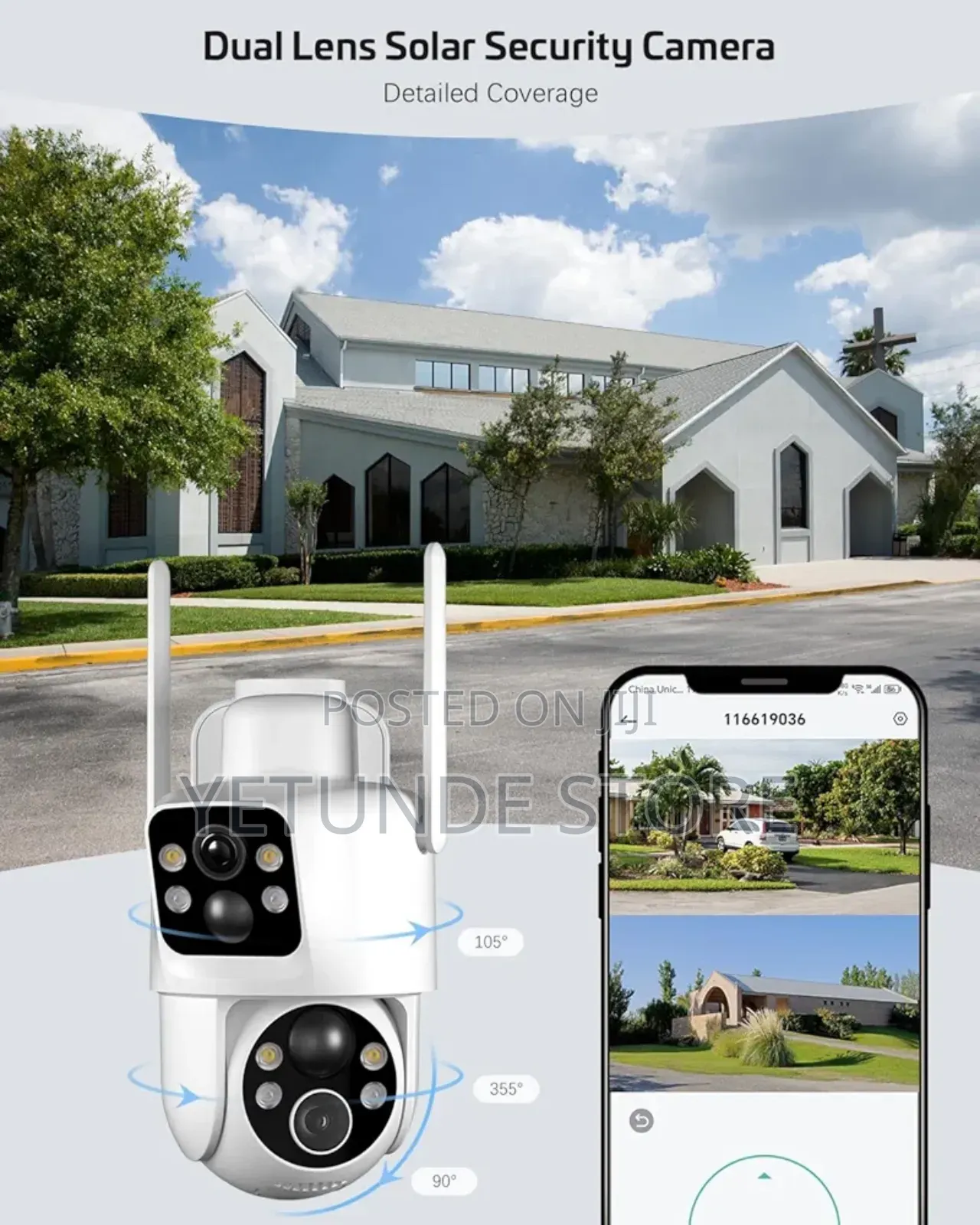 Solar Security Cameras Wireless Outdoor,Remote Wifi 360° View