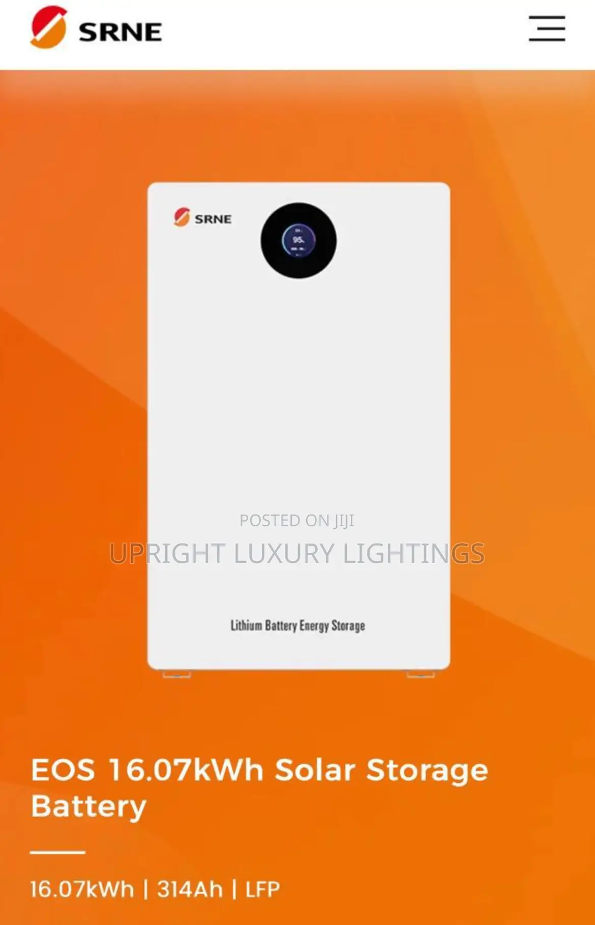 16.07kwh Lithium Battery Srne
