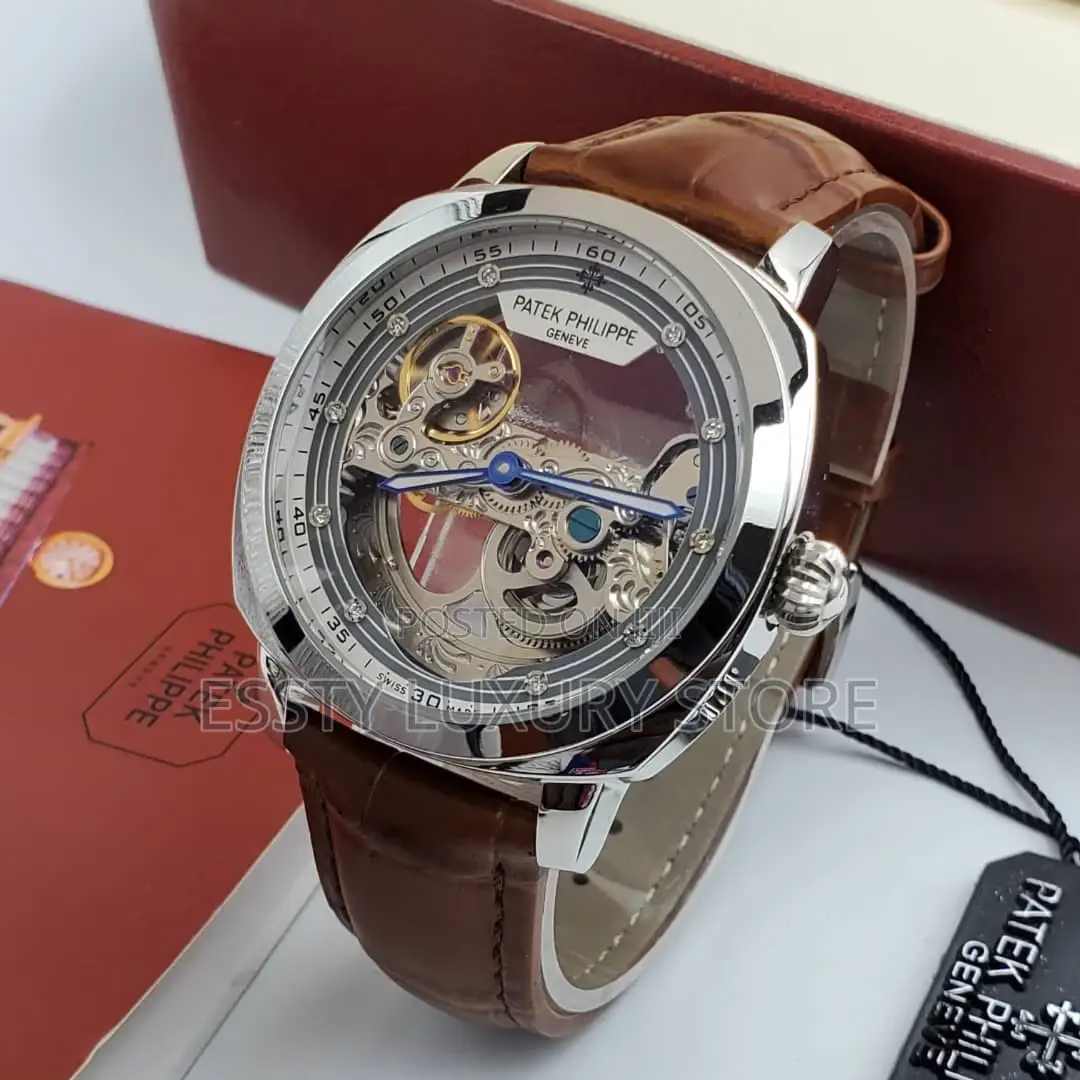 Automatic Engine Luxury Patek Philippe Leather Wristwatch