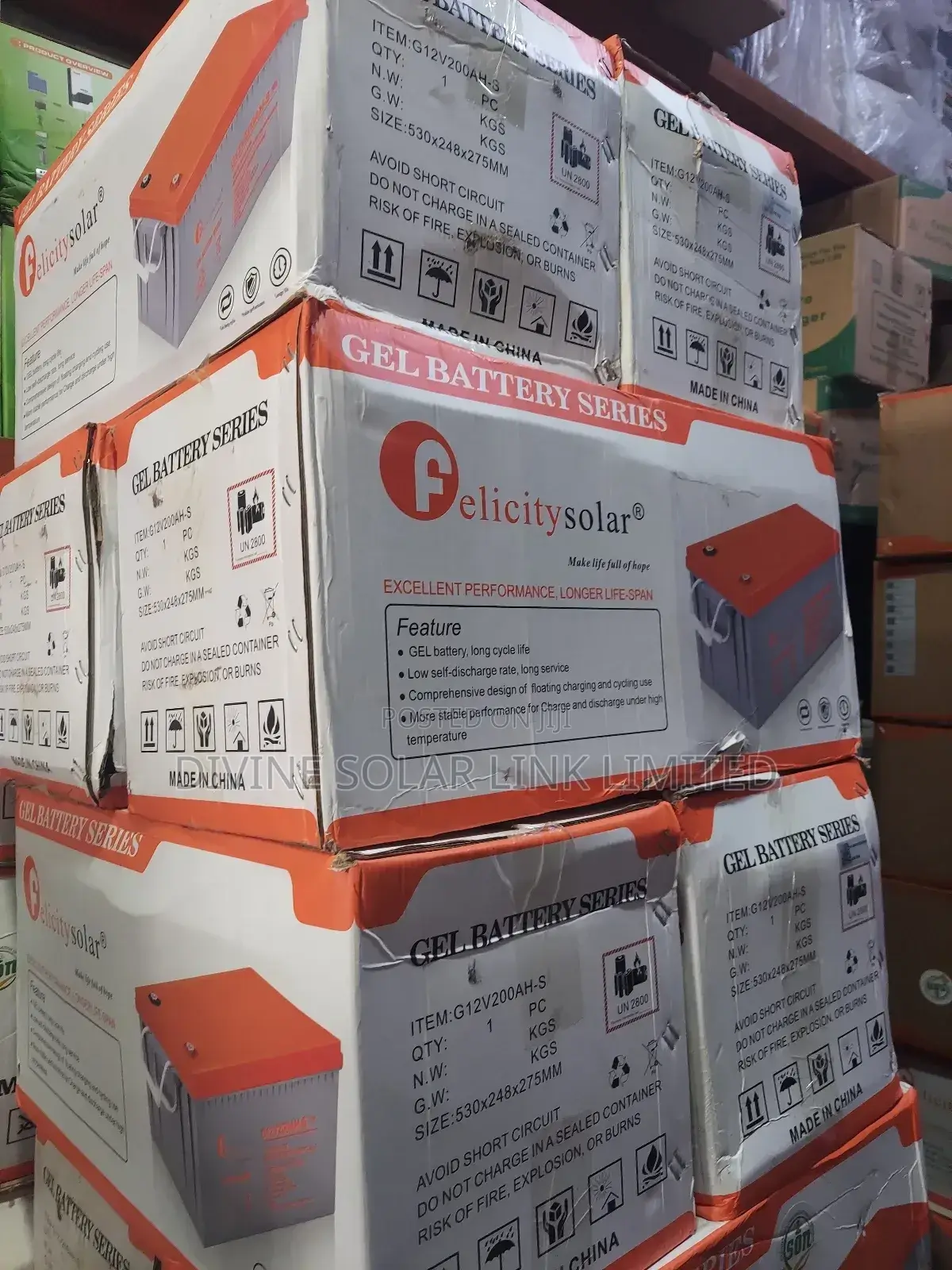 Gell Battery 200amh Felicity 5years Warranty