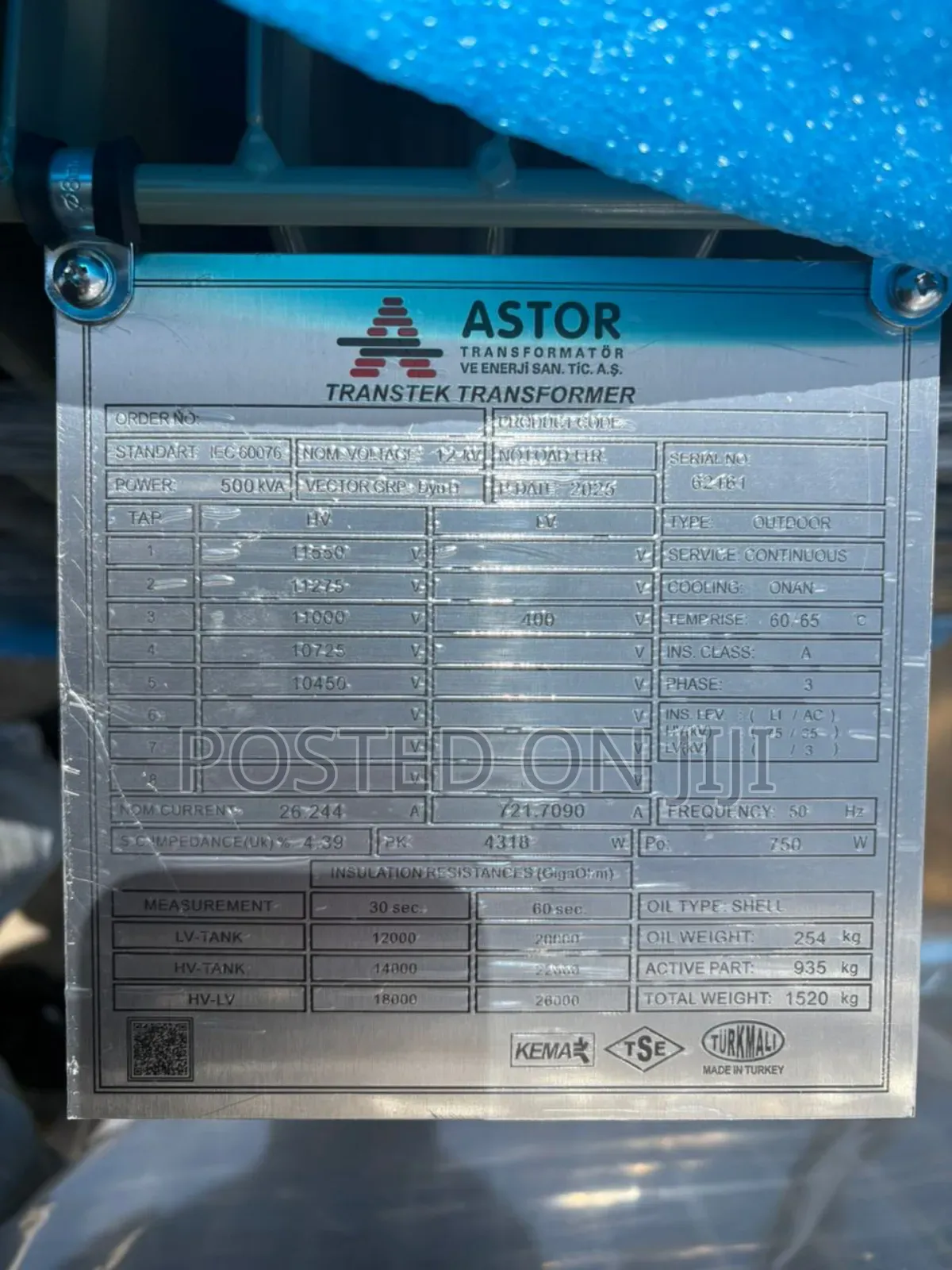 500kva 11kv Astor Premium Quality Electric Transformer 100% Copper