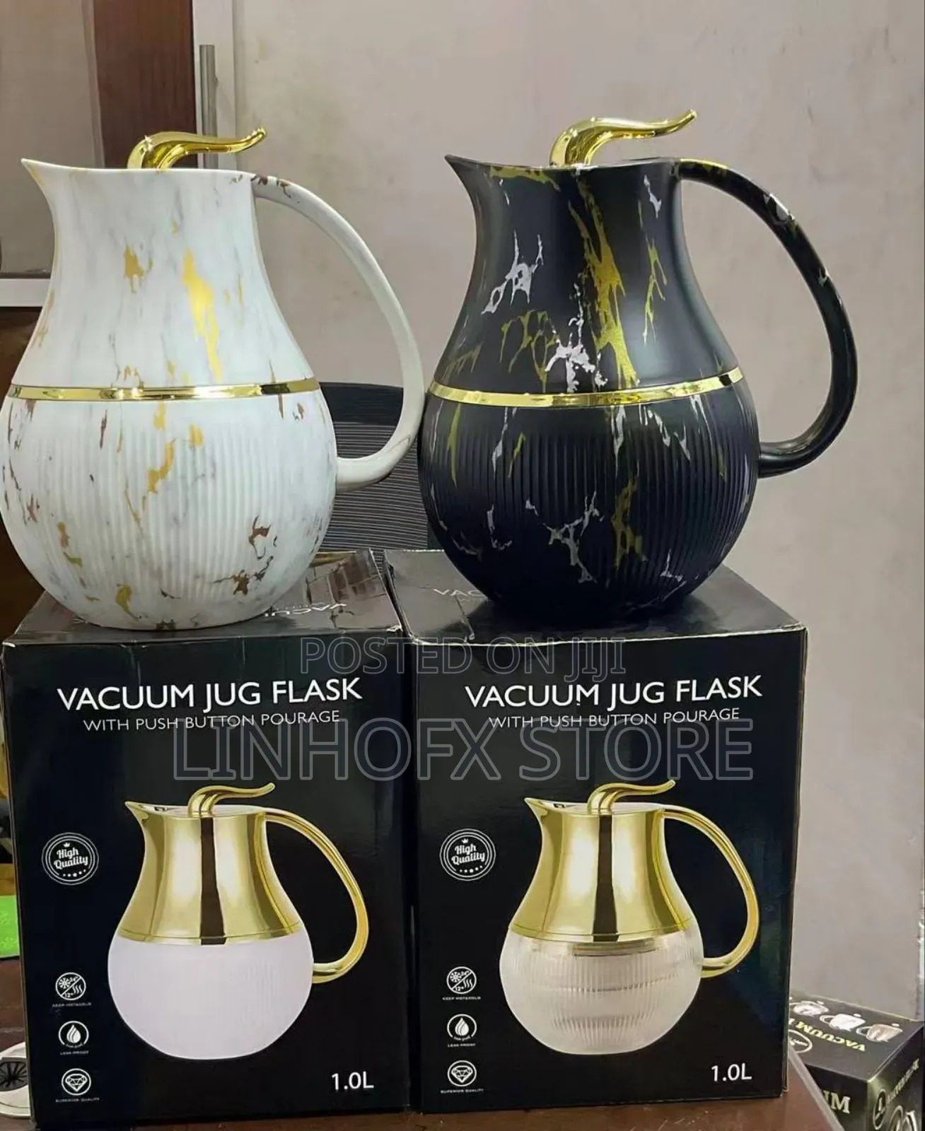 Vacuum Jug Flask With Push-Button Pourage
