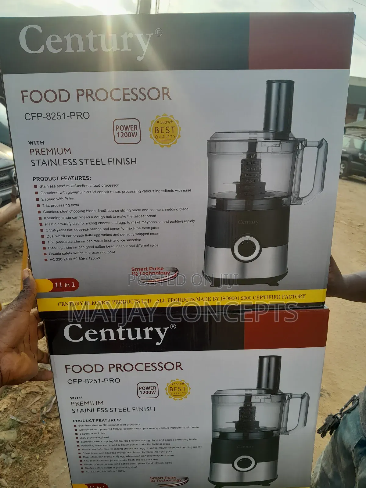 Century 11-in-1 Food Processor, Blender,Yam Pounder-Stainless-Pro