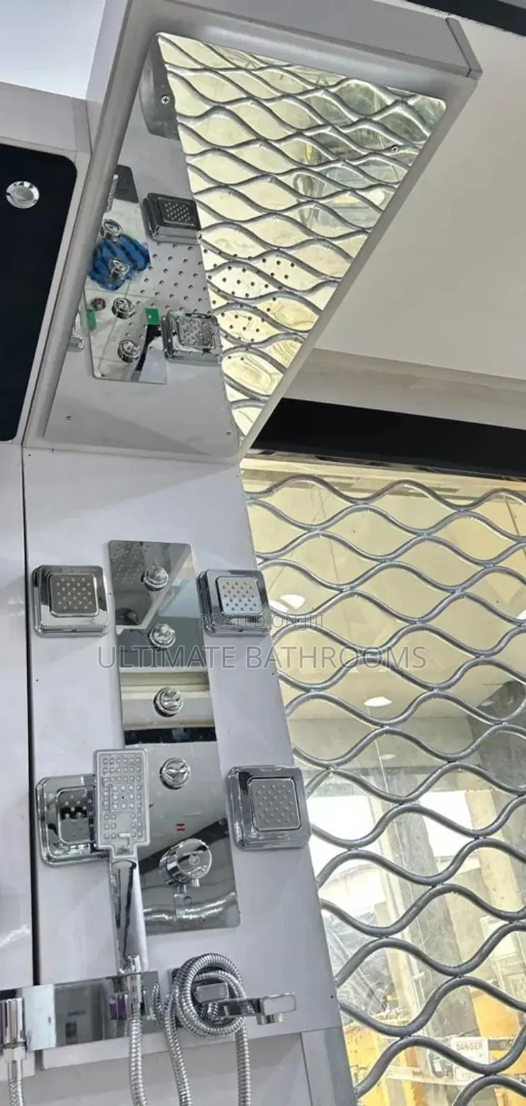 Chrome Pressing Conduit Shower Mixer With Suspended Shower Rose