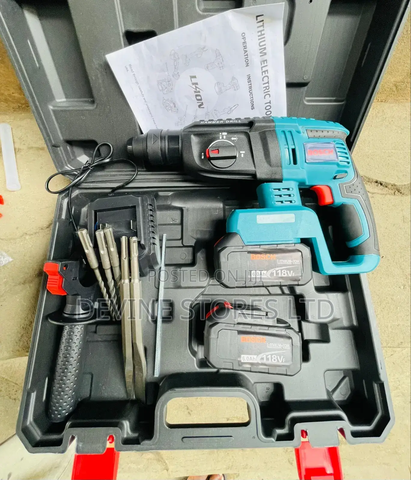 118vf Bosch Cordless Rotary Hammer Machine