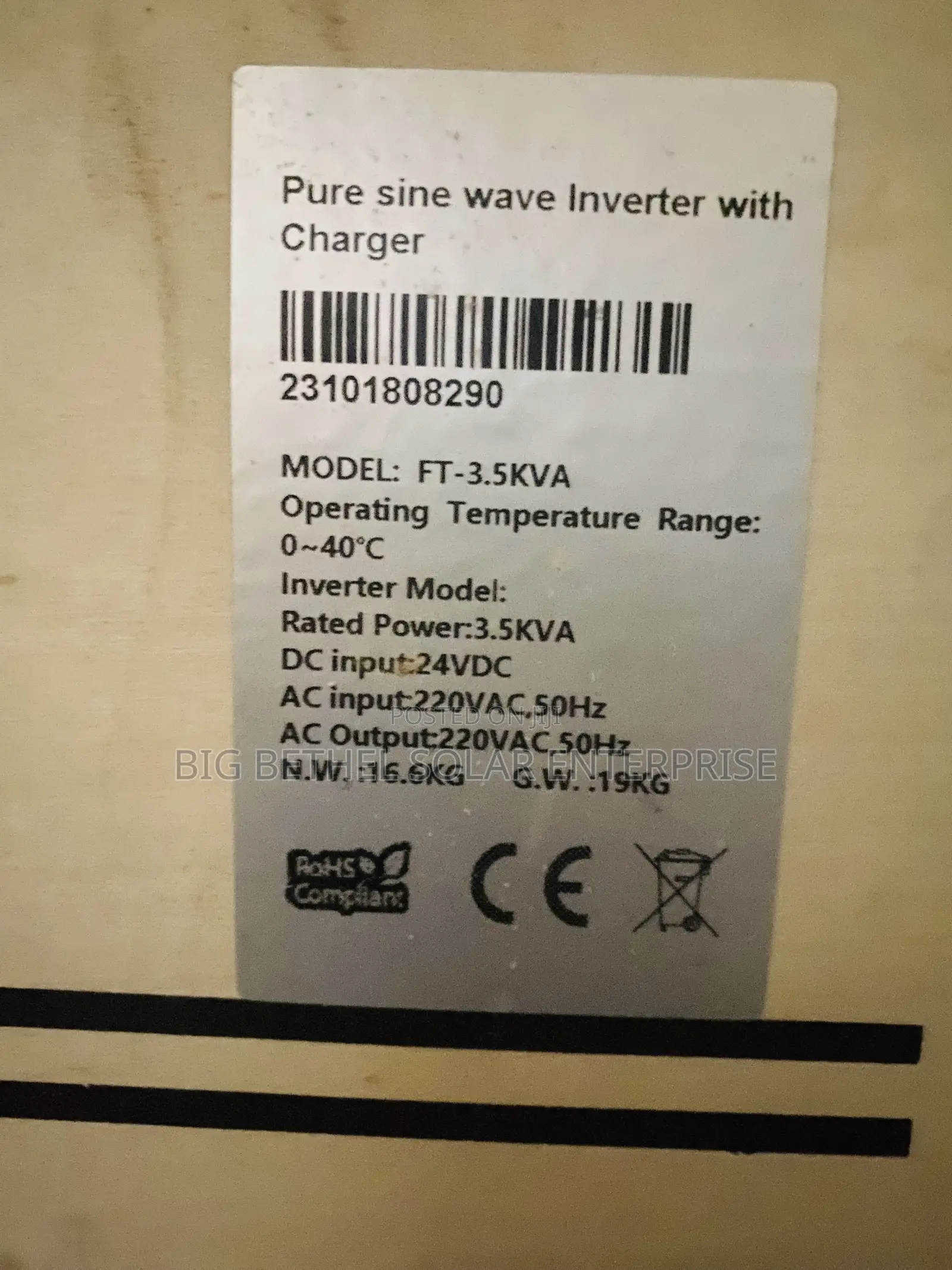 G Power Plus 3.5kva 24v Pure Sine Wave Solar Inverter