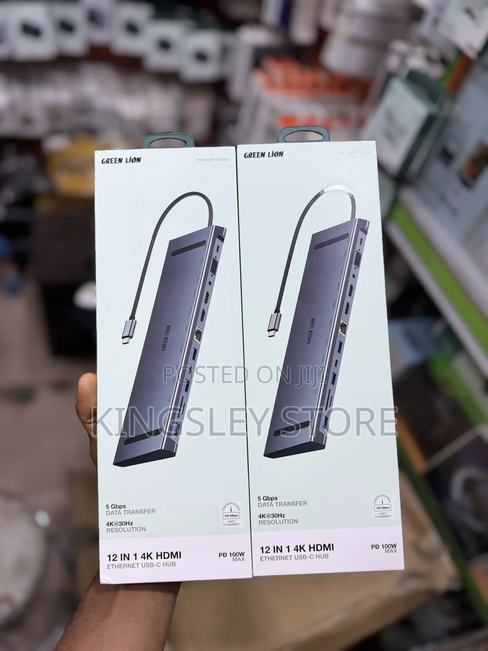Green Lion 12-in-1 Hdmi Ethernet Usb-C Hub - Gray