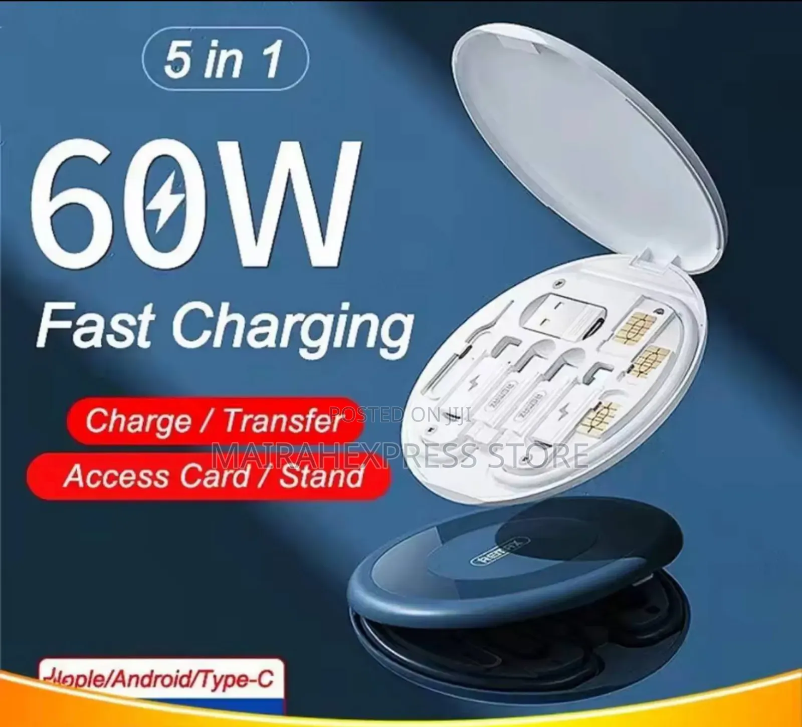 5in1 60w Fast Charging Data Cable+ Accessories.