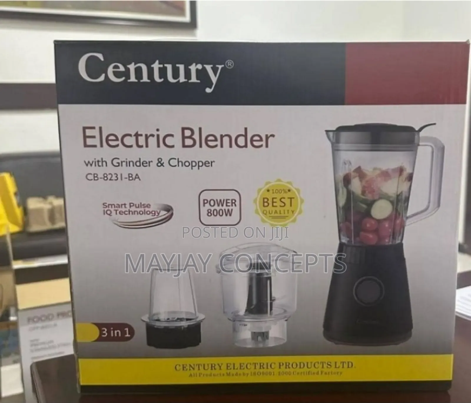 Century 3-in-1 Blender(Blender + Grinder + Chopper) Cb-8231-Ba