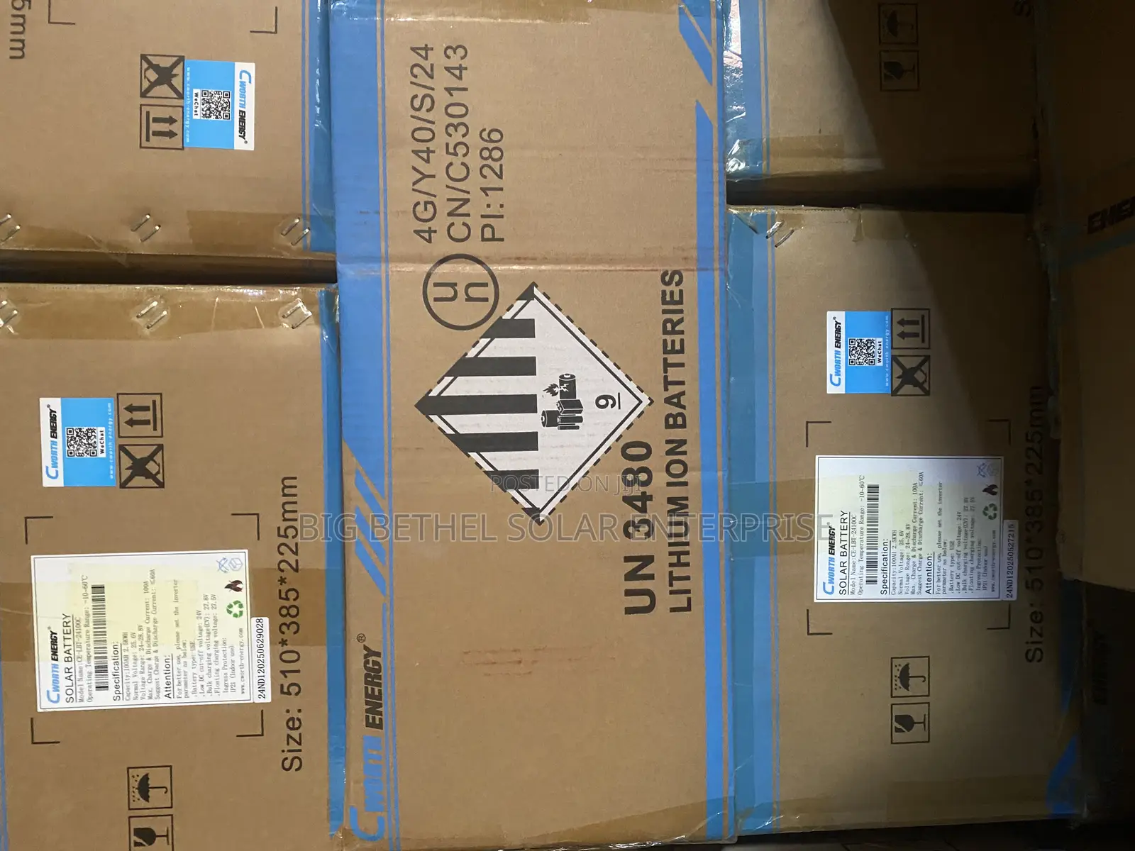 2.5kwh 25,6v 100ah Cworth Solar Lithum Iron Battery