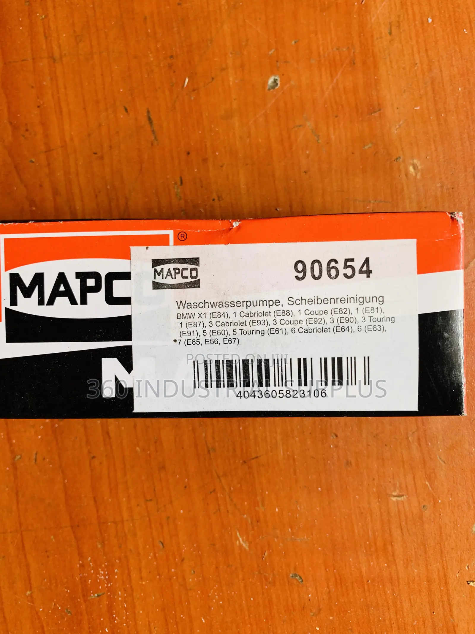 Genuine Mapco 90654 Water Pump,Window Cleaning 12v