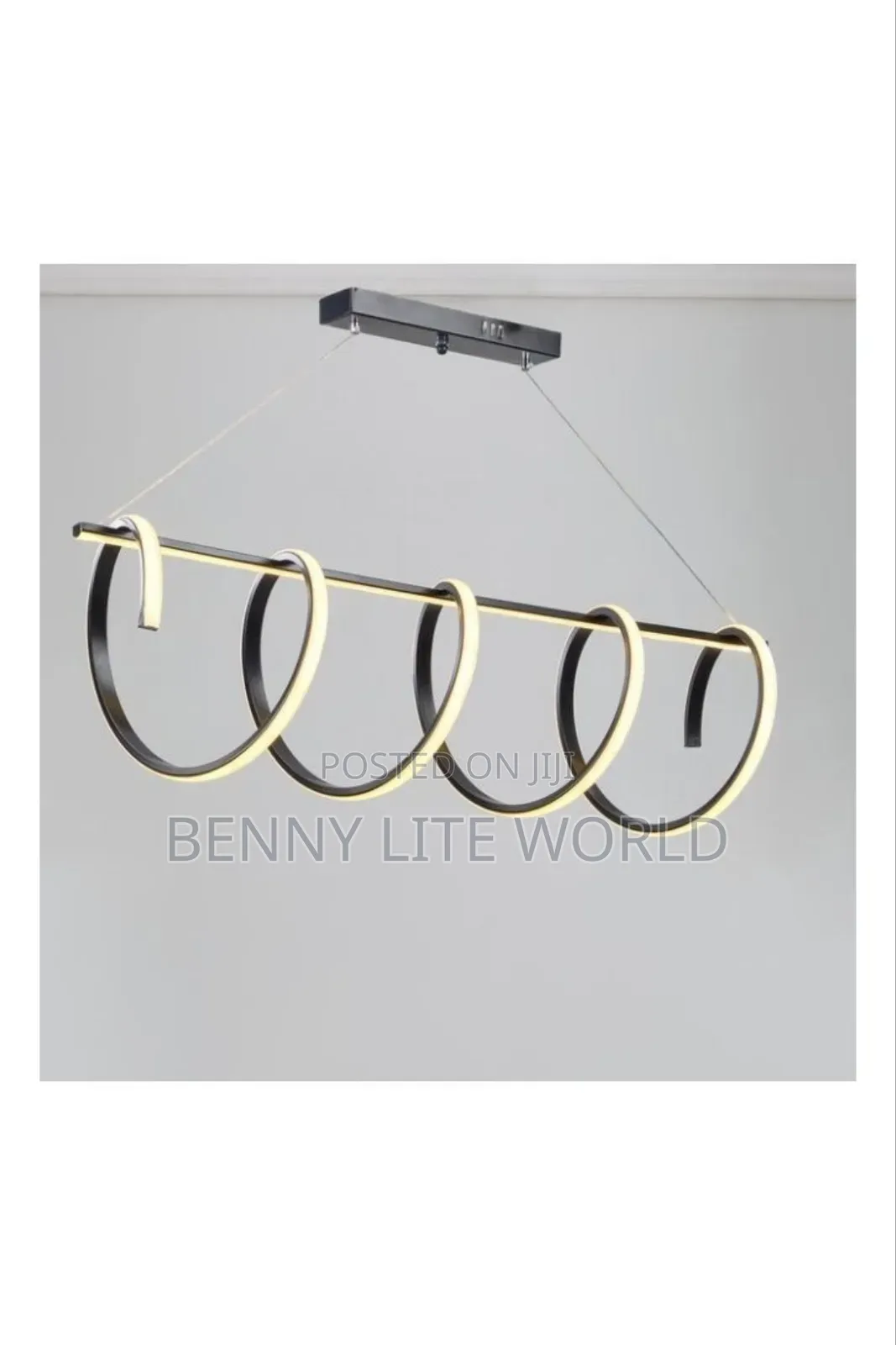 1200mm Glossy Gold Led Pendant Chandelier Twisty Curl Lights Dining