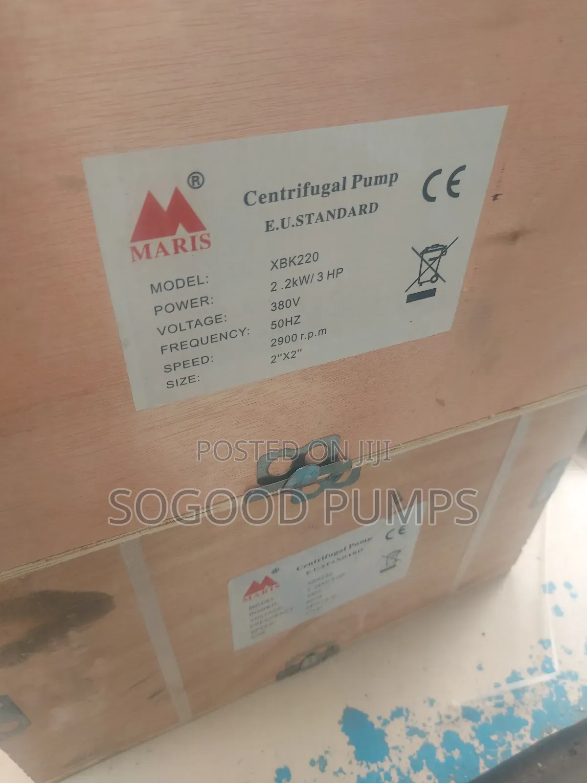 Maris Stainless Centrifugal Surface Pump 2.2kw/3hp 380v 2" by 2"