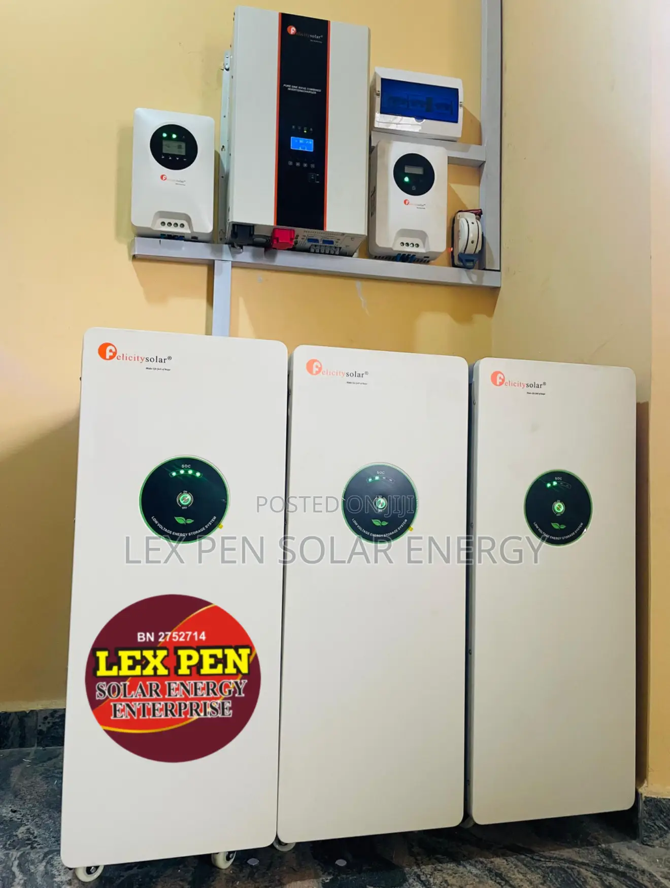 Complete Set 15kwh X3=45kwh and 10kva Felicty Inverter With 32pi Solar