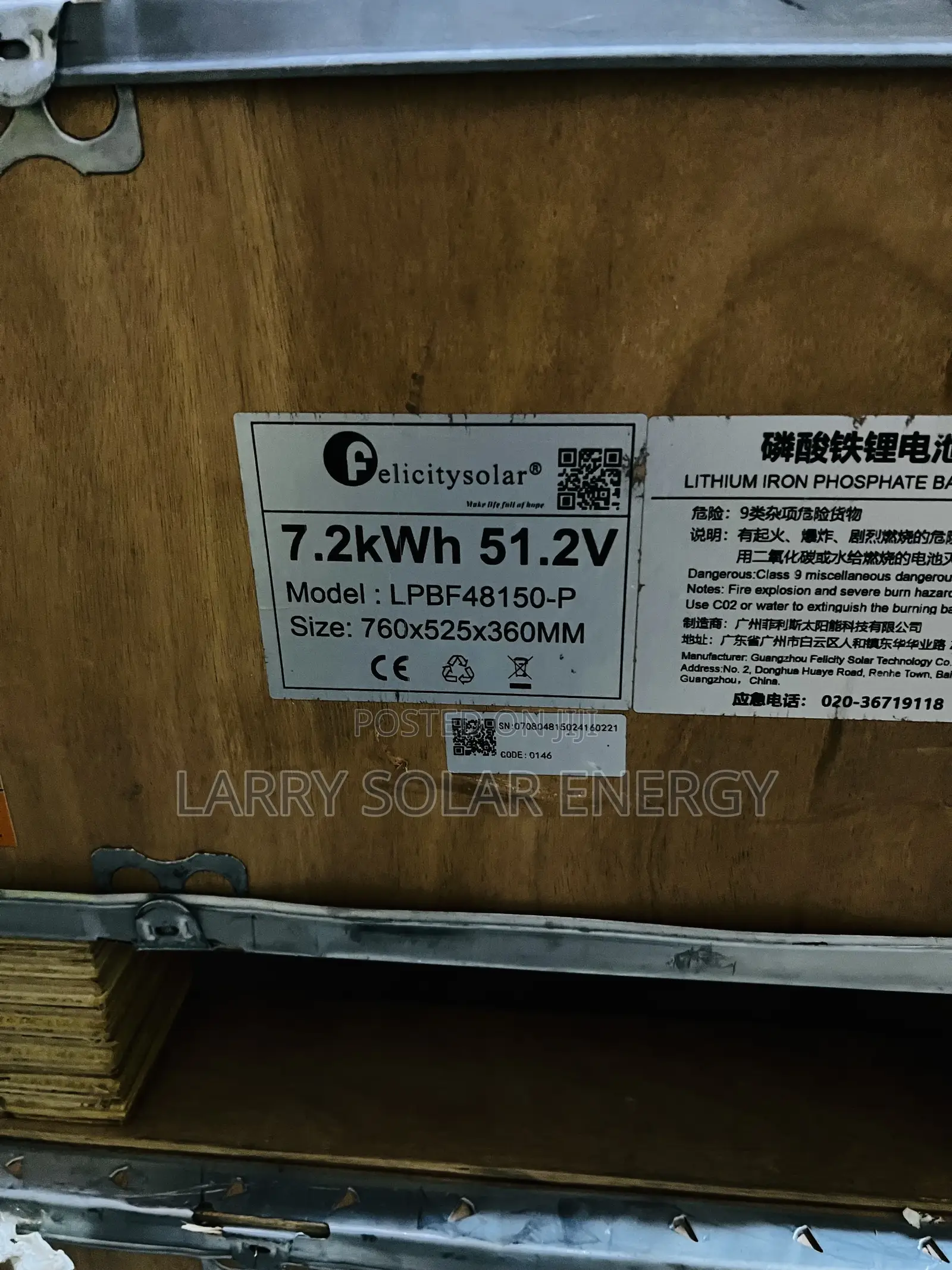 7.2kwh 51.2v Felicity Lithium Ion Battery