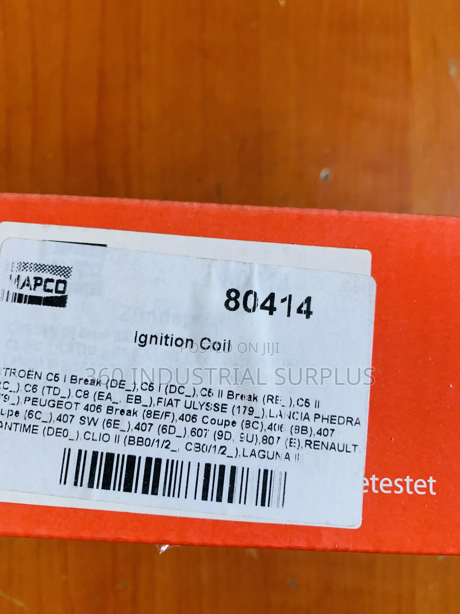 Original Peugeot Ignition Coil Mapco 80414, 2-Pin Connector.