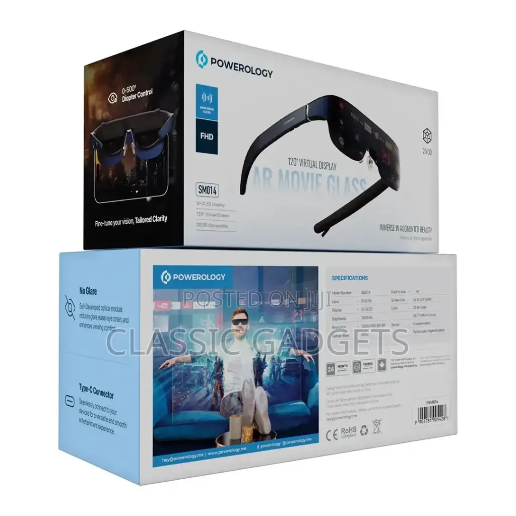 Powerology Sm014 2/3d Ultra Ar Movie Glass 1080p 120" - Blue