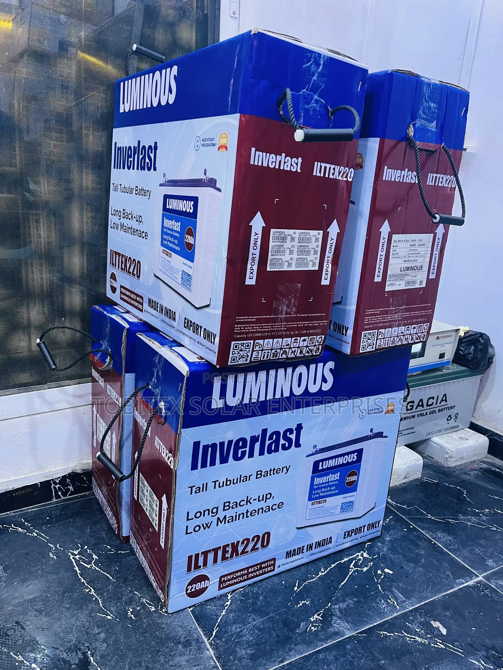220ah Luminous Solar Tubular Batteries