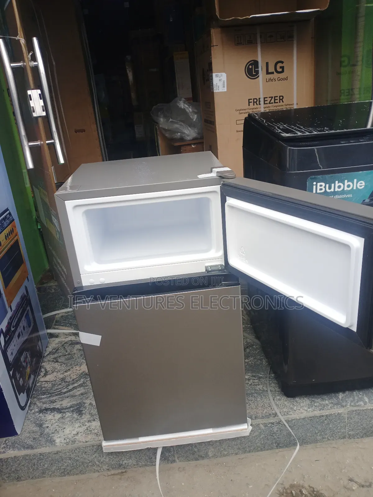 87 Liters Hisense Double Door Refrigerator, Silver Color,1 Yr Warranty